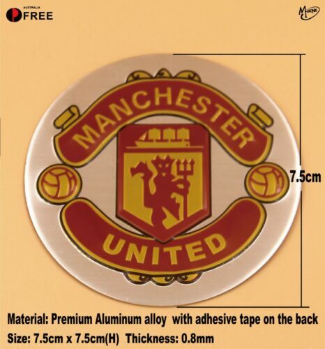 MANCHESTER UNITED Badges Metal Sticker Emblems film covered 7.5CM Best Gifts