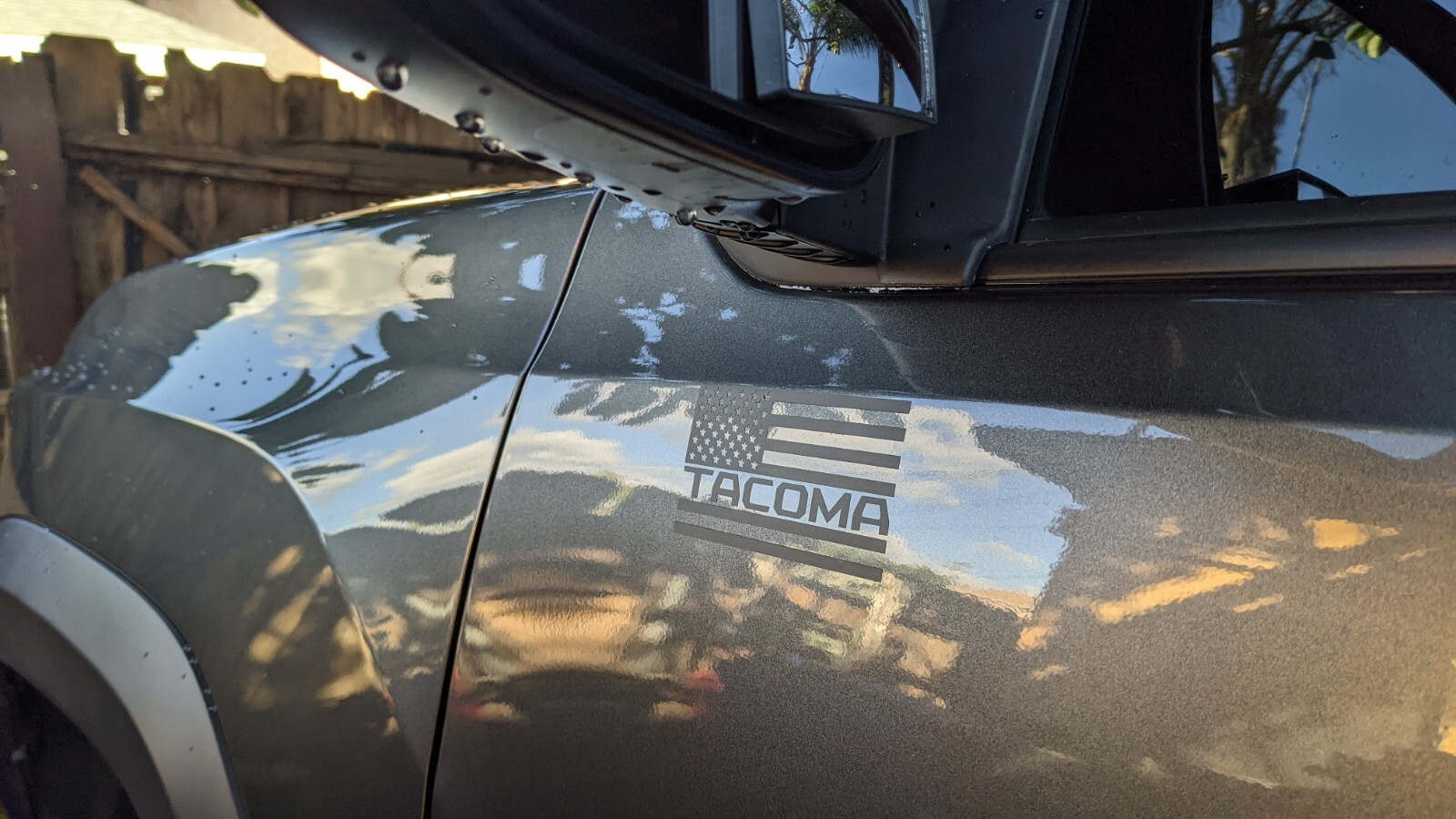 Tacoma American Flag Decal (4 inches x 2.25 inches)