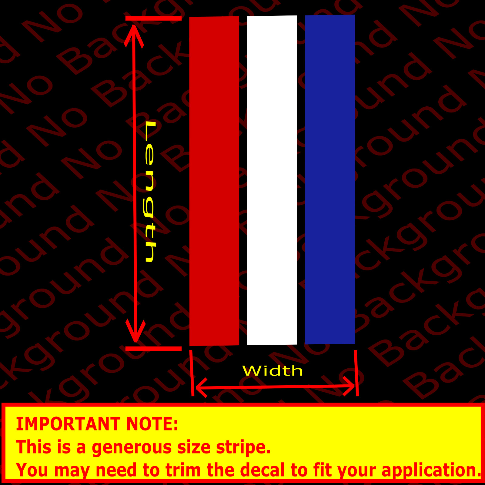 Generous Size Retro Racing Stripes Trio Vinyl Decal Fits Tacoma Red White Blue