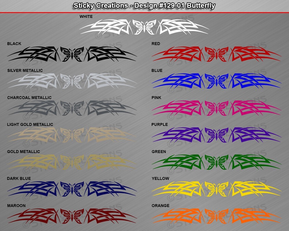 129-01 BUTTERFLY Windshield Decal Window Sticker Graphic Banner Tribal Butterfly