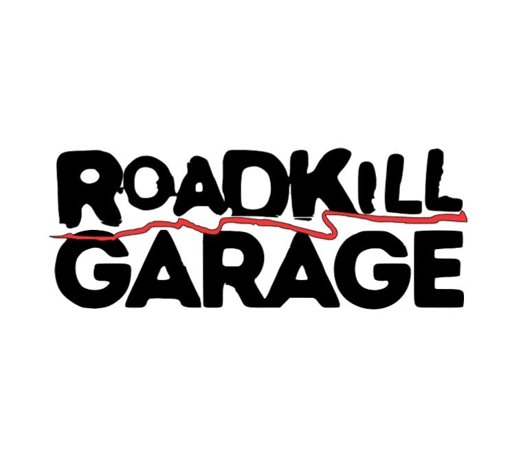 Roadkill GARAGE Vinyl window decal, Rear glass decal, small side window decal.