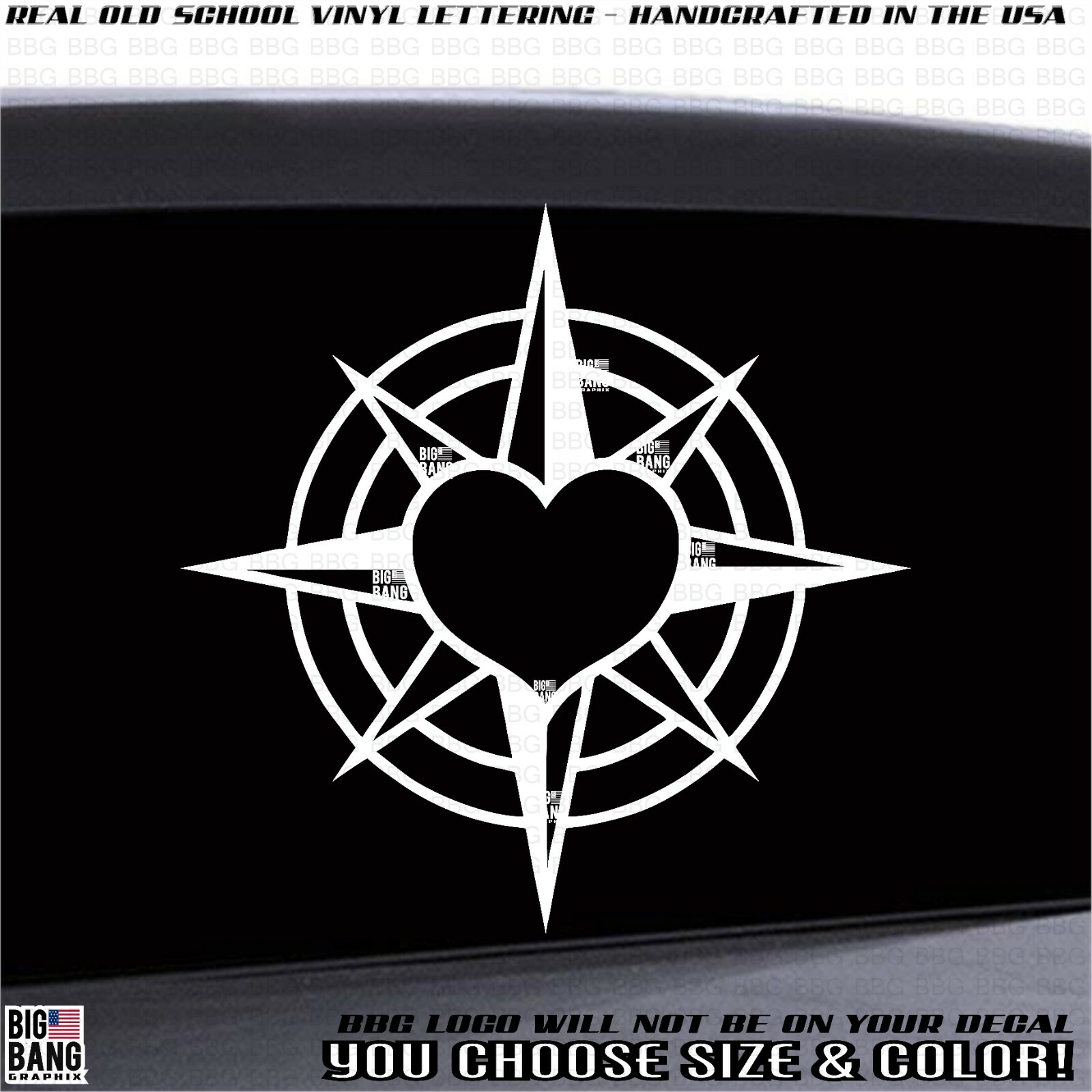 Compass Vinyl Decal Sticker I LOVE Travel Open Road Adventure Luck Independence