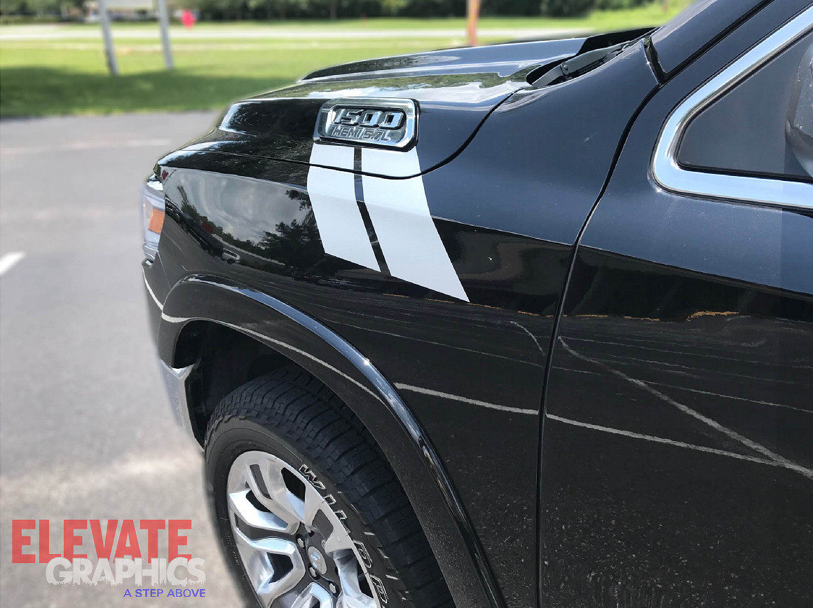 Fits Dodge Ram 1500 Side Hash Mark Stripes Decals Double Bar Graphics For 00-21