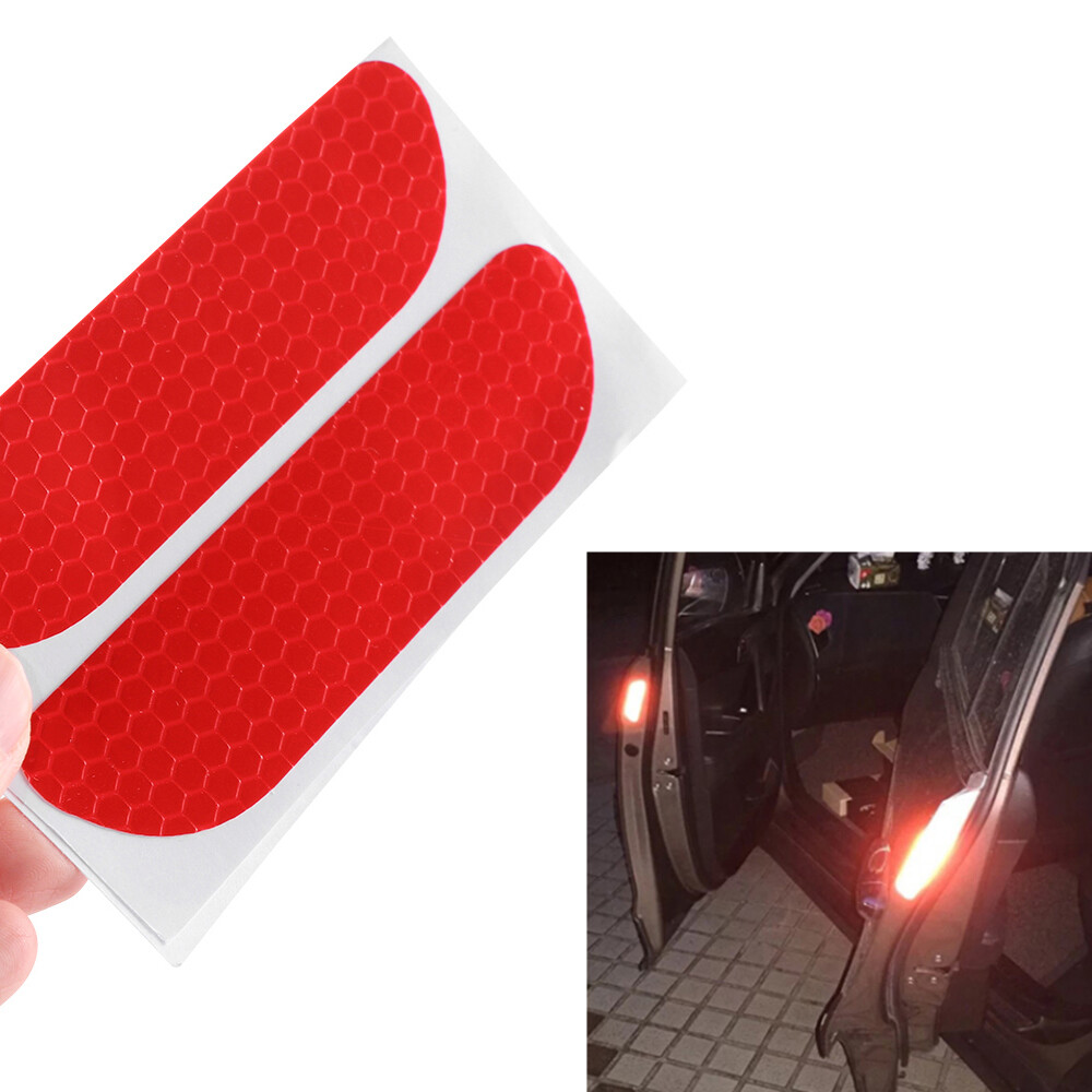 4Pcs/set Universal Car Reflective Stickers Door Eyebrow Sticker Decal Warning