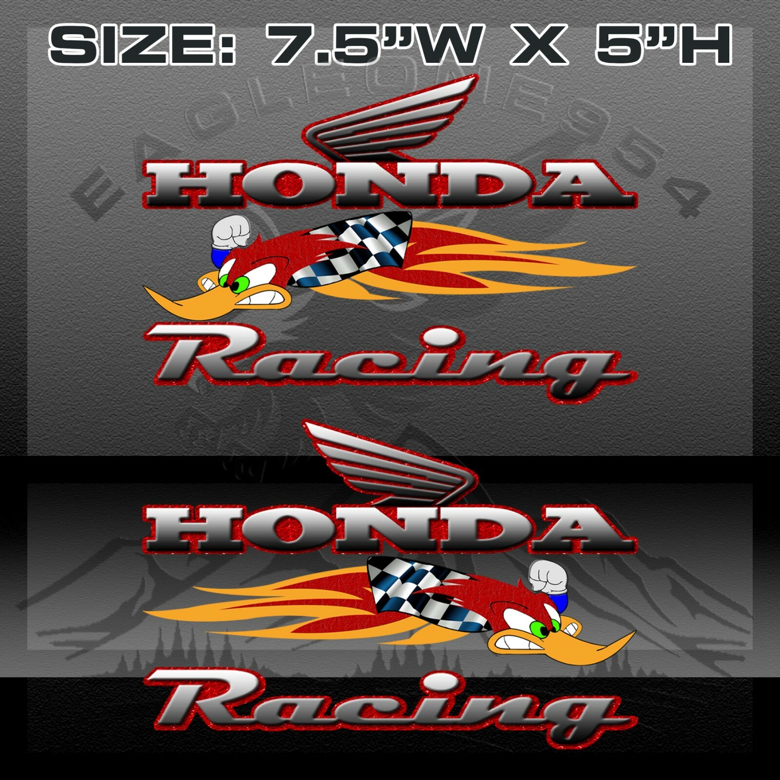 WOODY WOODPECKER Racing Car Decal Sticker Emblem #112W (SET OF 2 RIGHT & LEFT)