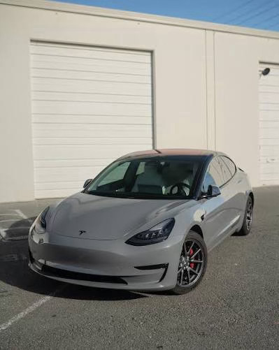 2020-2023 Tesla Model 3 Paint Protection Wrap Color Change Crystal Nando Grey