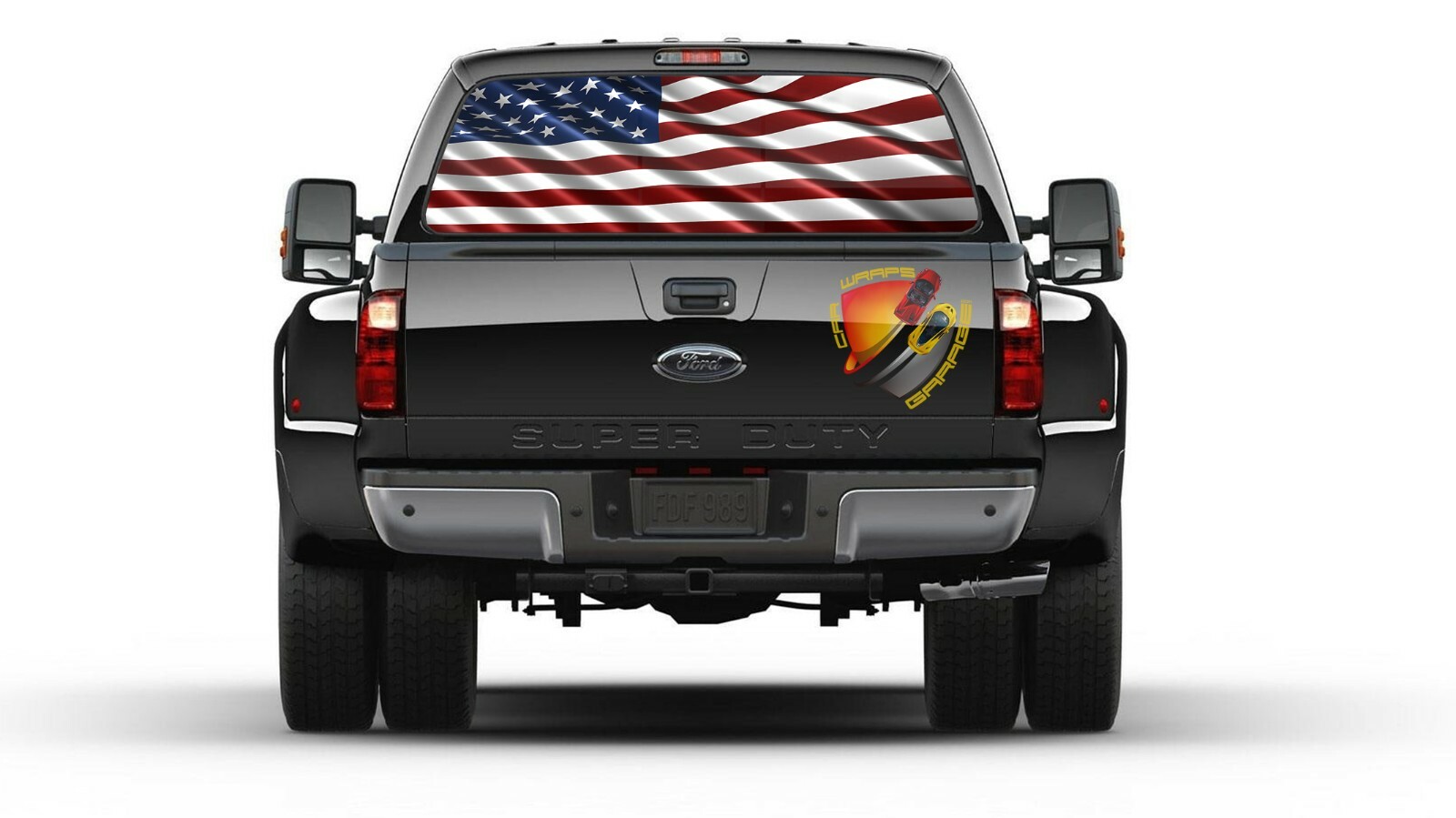 AMERICAN FLAG Rear Window Graphic for Pickup Truck or SUV Patriotic US Flag car