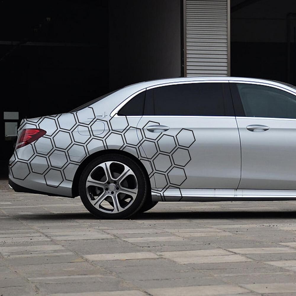 Door Decals Hollow Hexagon Honeycomb Pattern Stickers Vinyls For Car Decoration