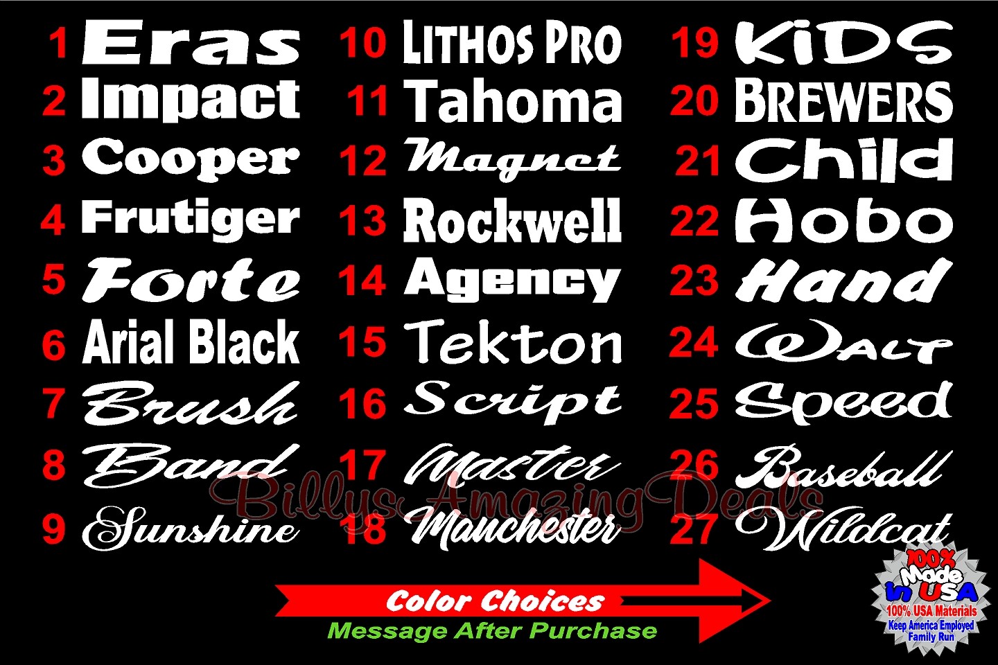 8×2 Personalized Vinyl Decal Custom Text Car Door Name Windshield Window Sticker