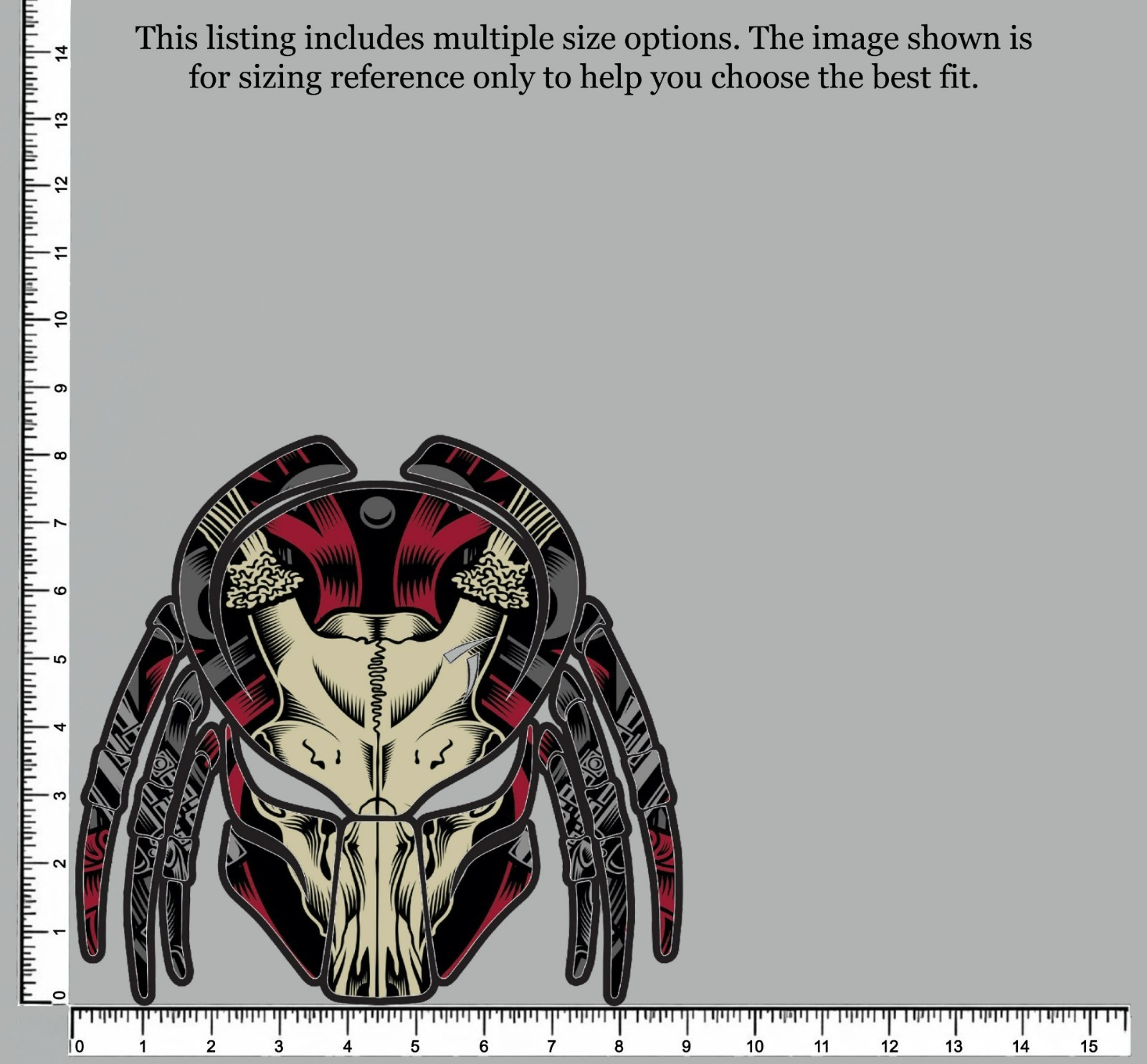 Predator Car Window Vinyl Decal Helmet Sticker Water-Resistat Multiple Sizes