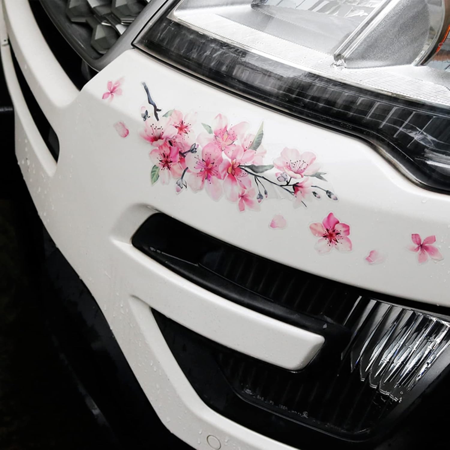 Chic Pink Cherry Blossom Bumper Sticker – Fade-Resistant Vinyl for Cars & Bikes