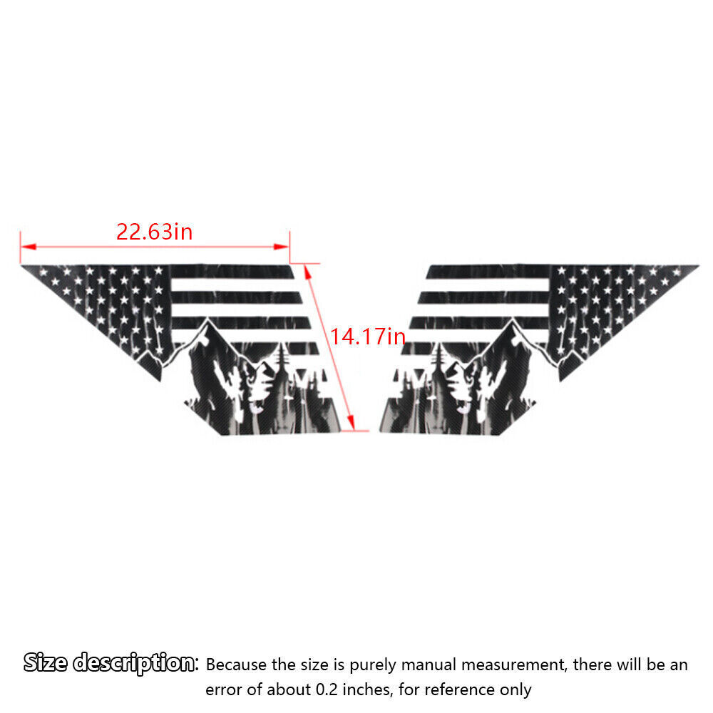 Exterior Rear Window Cover Sticker Decals For Ford Bronco Sport 21+ Carbon fiber
