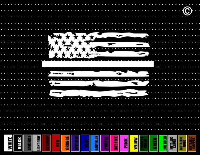 Thin Line #2 Blue Red Police Fire American Flag Car Sticker Window Vinyl Decal
