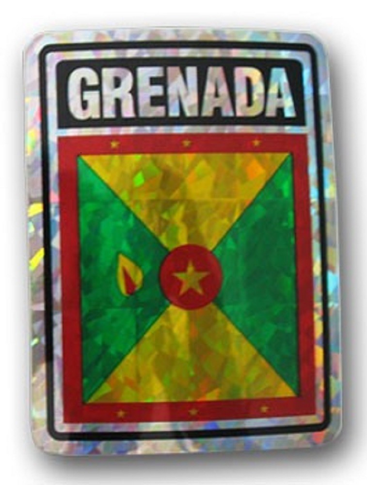 Grenada Country Flag Reflective Decal Bumper Sticker