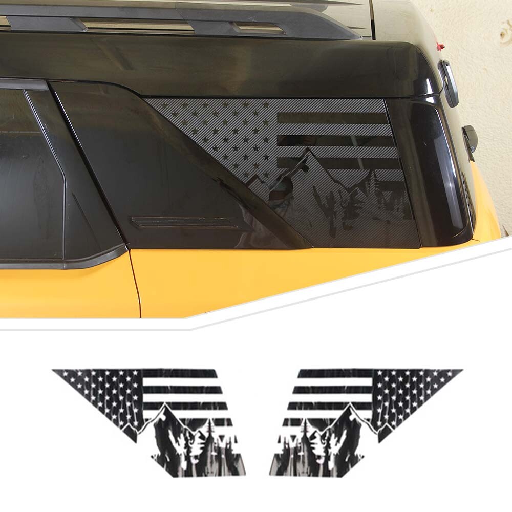 Exterior Rear Window Cover Sticker Decals For Ford Bronco Sport 21+ Carbon fiber