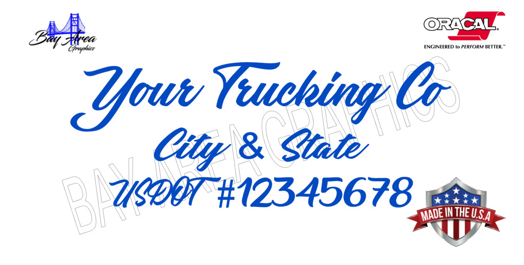 Set of 2 Truck Door Decals Custom USDOT Company Name City State