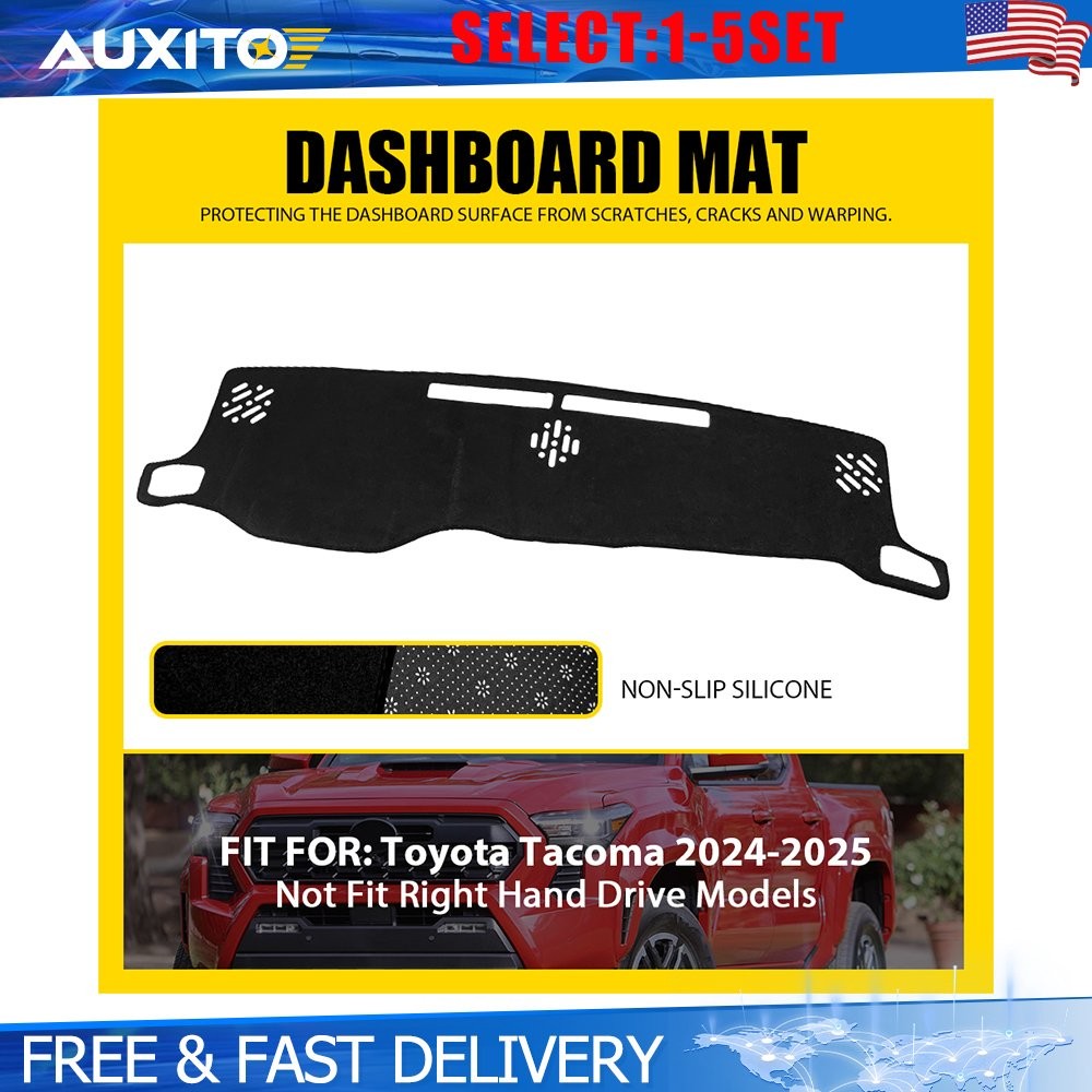 Dash Pad Cover Mat For 2024-2025 Toyota Tacoma Non-Slip Dashboard Protector 1-5X