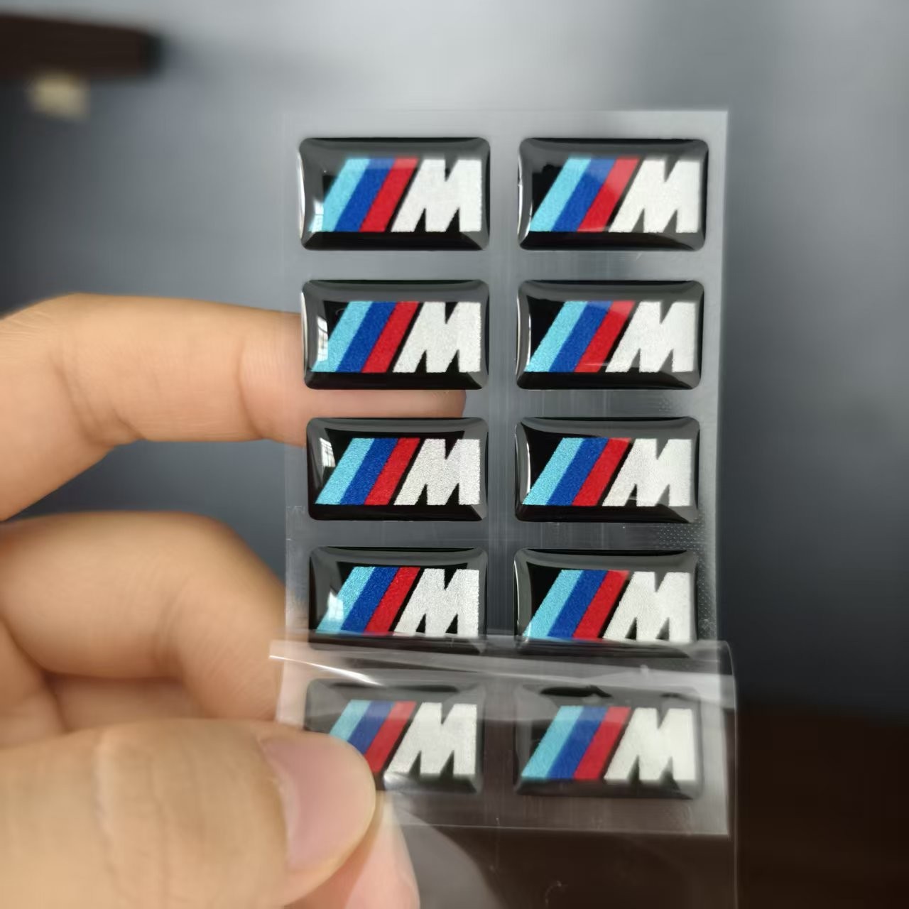 10PCS FOR WHEEL M BADGE STICKER EMBLEM DECAL 17X 9MM