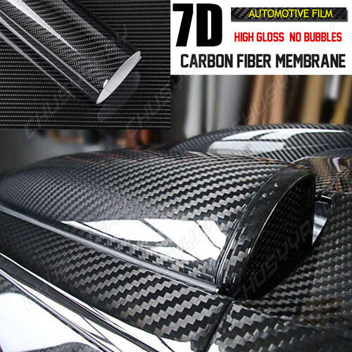 Carbon Fiber Vinyl Car Auto 7D Glossy Wrap Sheet Roll Film Sticker Decal Paper