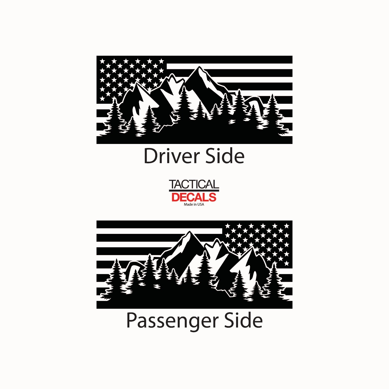 USA Flag w/Mountains Decals for Ford Explorer 3rd window 2011-2019 – QR2-FE5