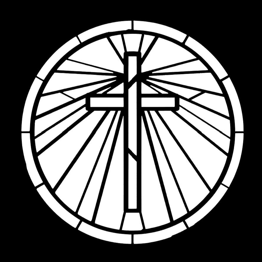 Stained Glass Cross Sticker Decal Car Truck Window – White
