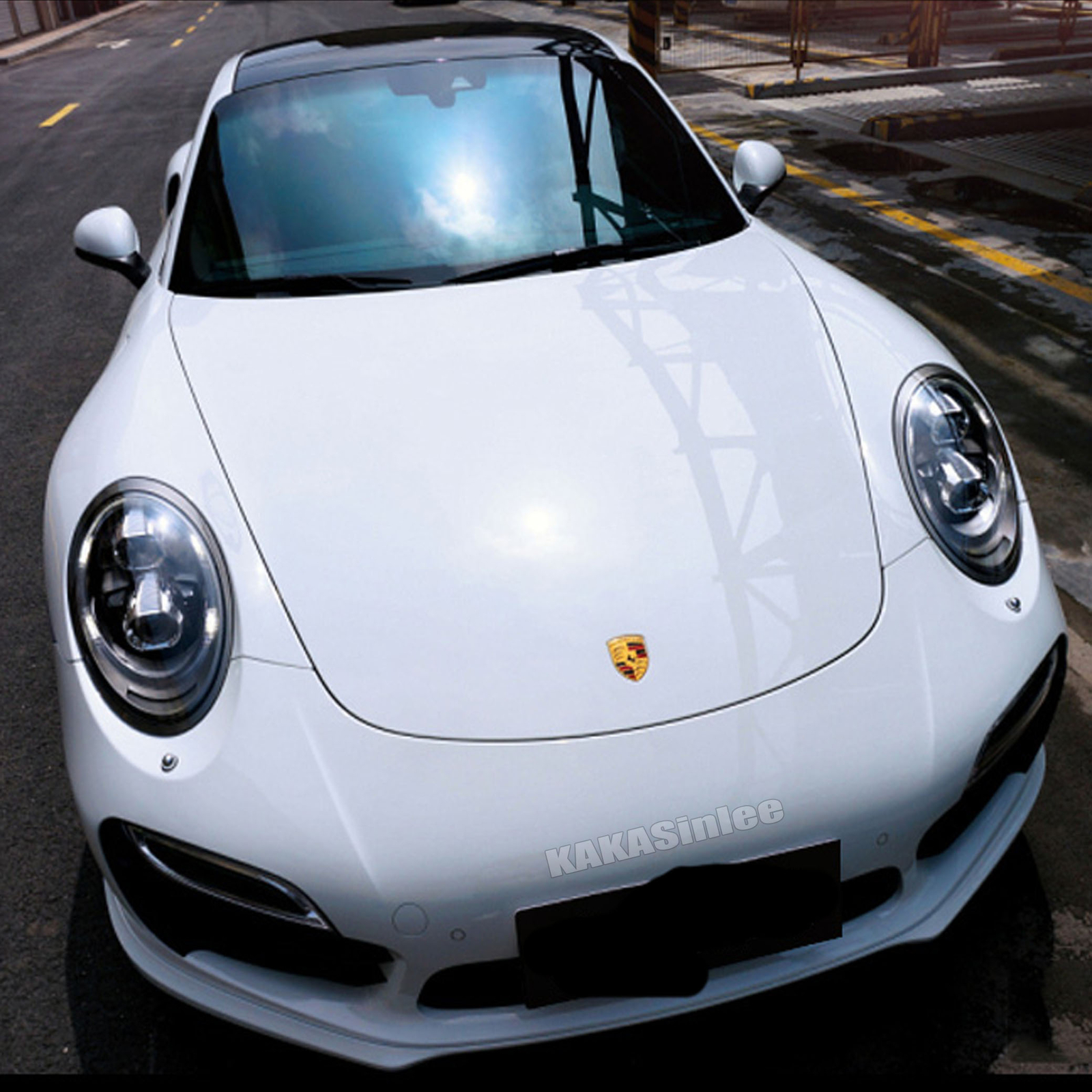 50FT X 5FT Entire Car Wrap White Flexible Glossy Paint Vinyl Sticker Air Free US