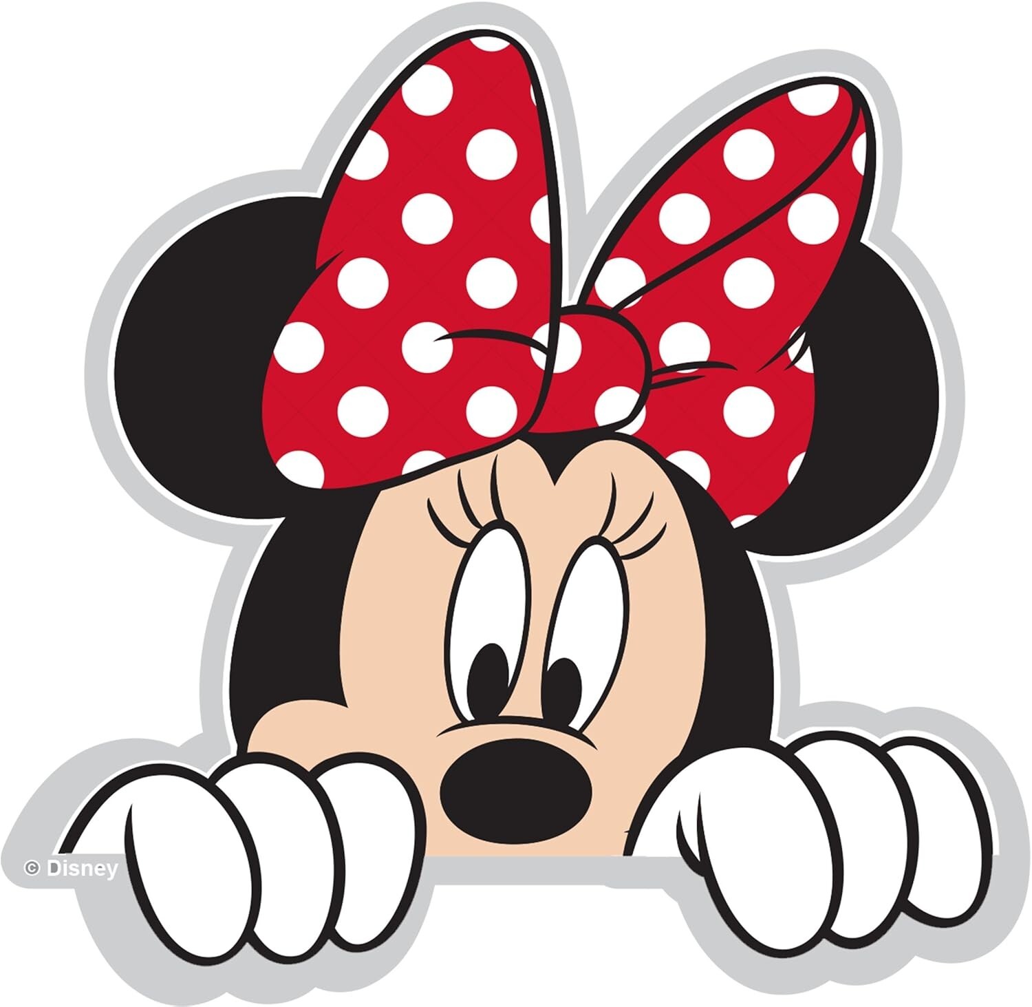 Minnie Mouse Peeking Decal, 4.5″ Wide x 4.25″ High
