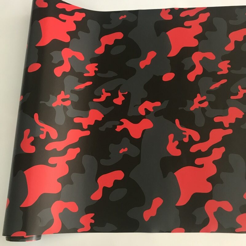 Vinyl Car Wrap Decal Sticker Matte Roll Black Red Gray White Camo Textured Style