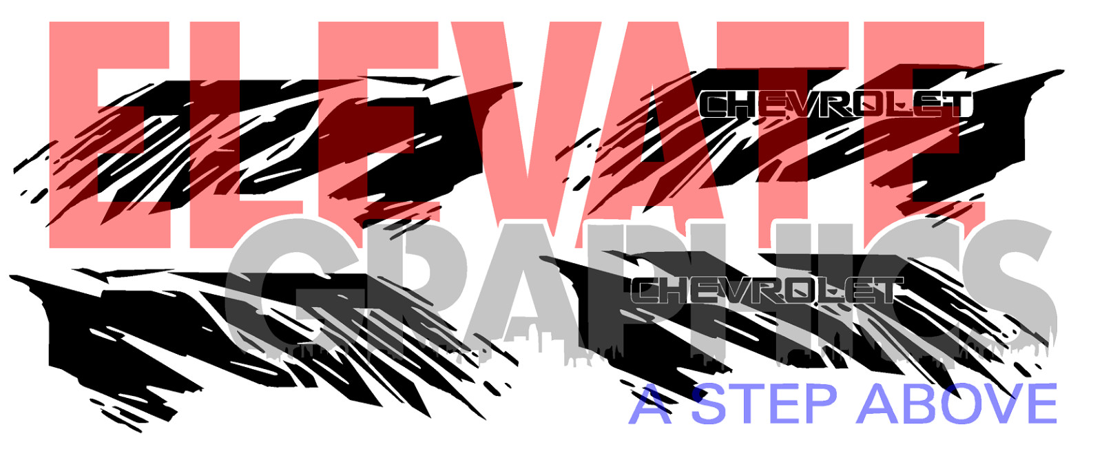 2007-2018 For Chevy Silverado Stripes Splatter Side Decal Vinyl Graphics Sticker