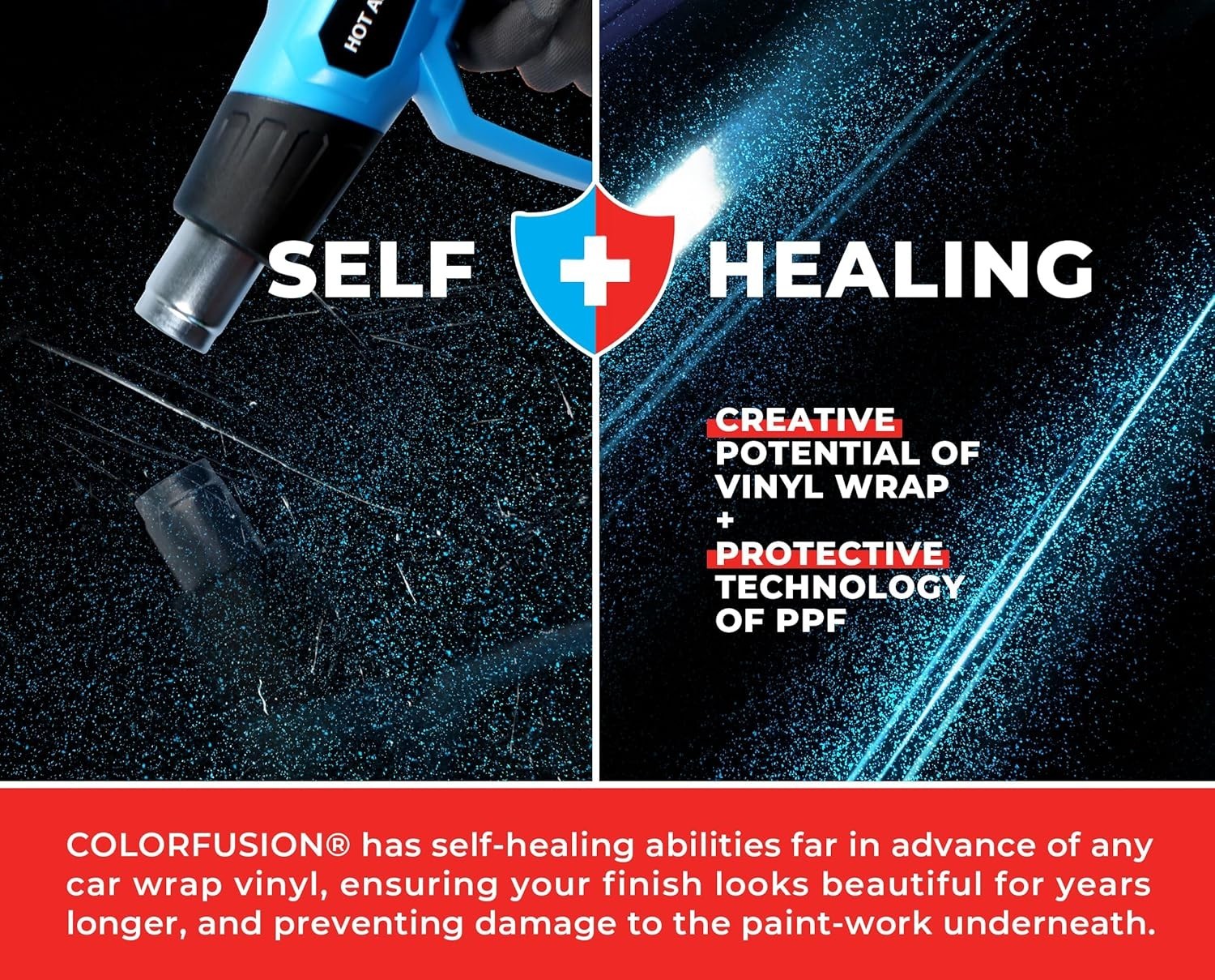 Glossy Cosmic Blue ColorFusion Wrap – 1ft x 5ft Durable Paint Protection Film