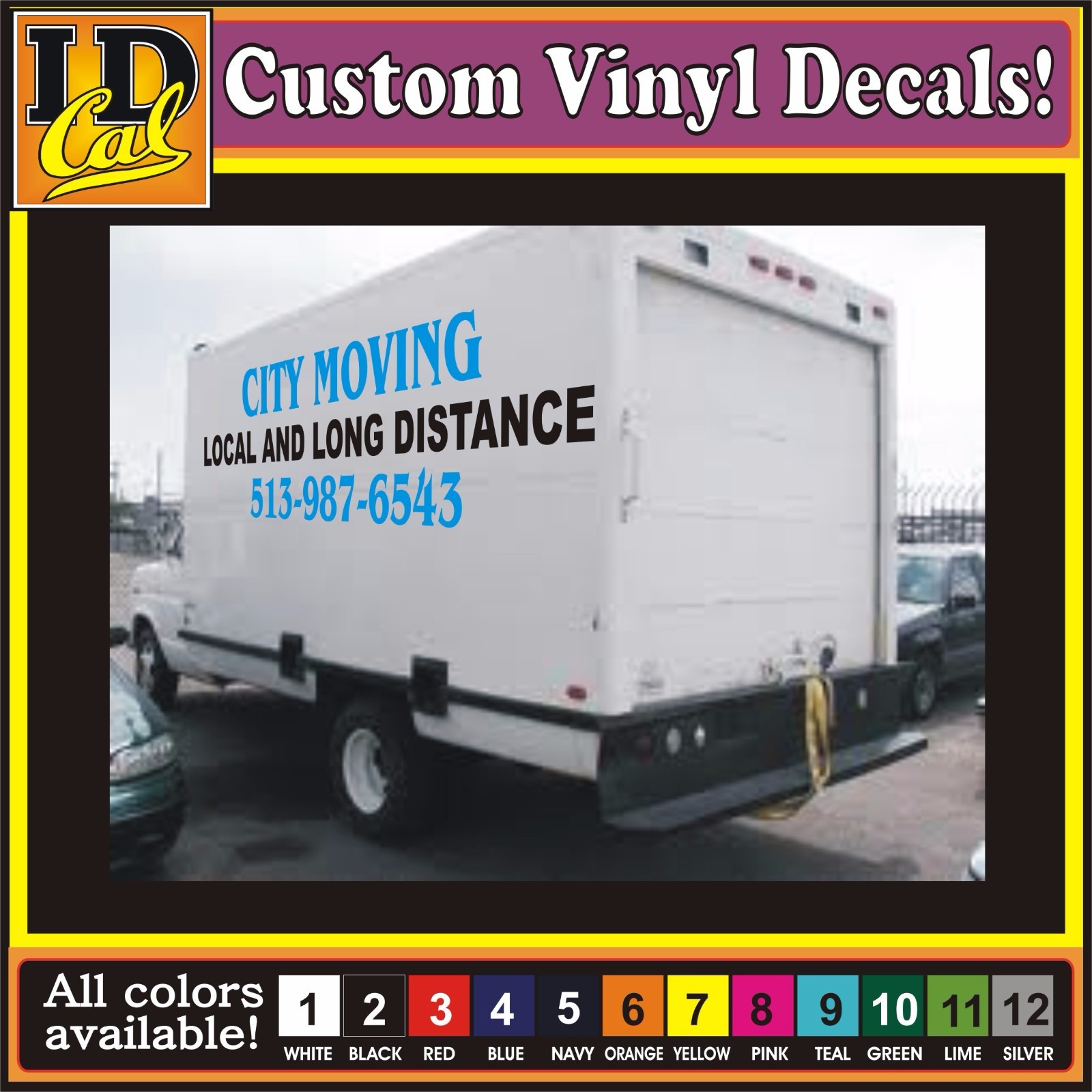 CUSTOM VINYL TRUCK LETTERING Large box van trailer semi car text