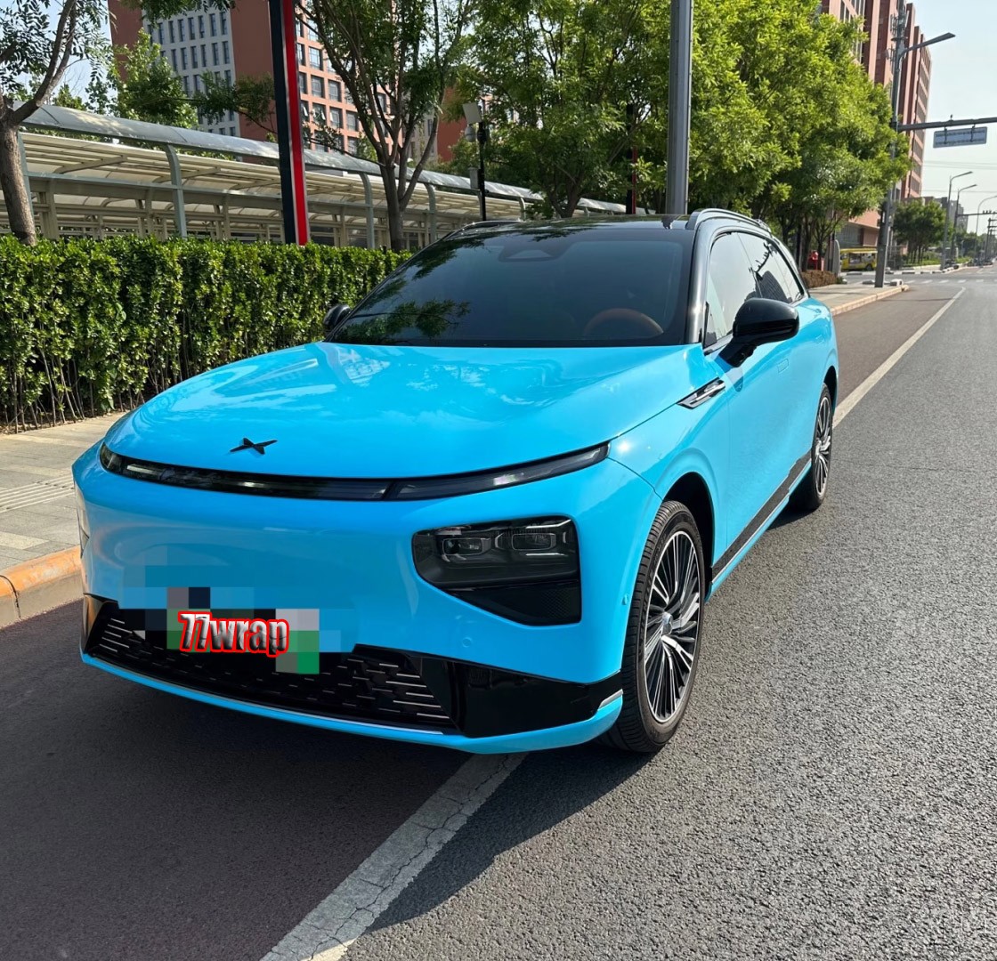 PET Glossy Whole Car Truck SUV Vinyl Wrap Hood Sticker Stretch Light Blue HDUS