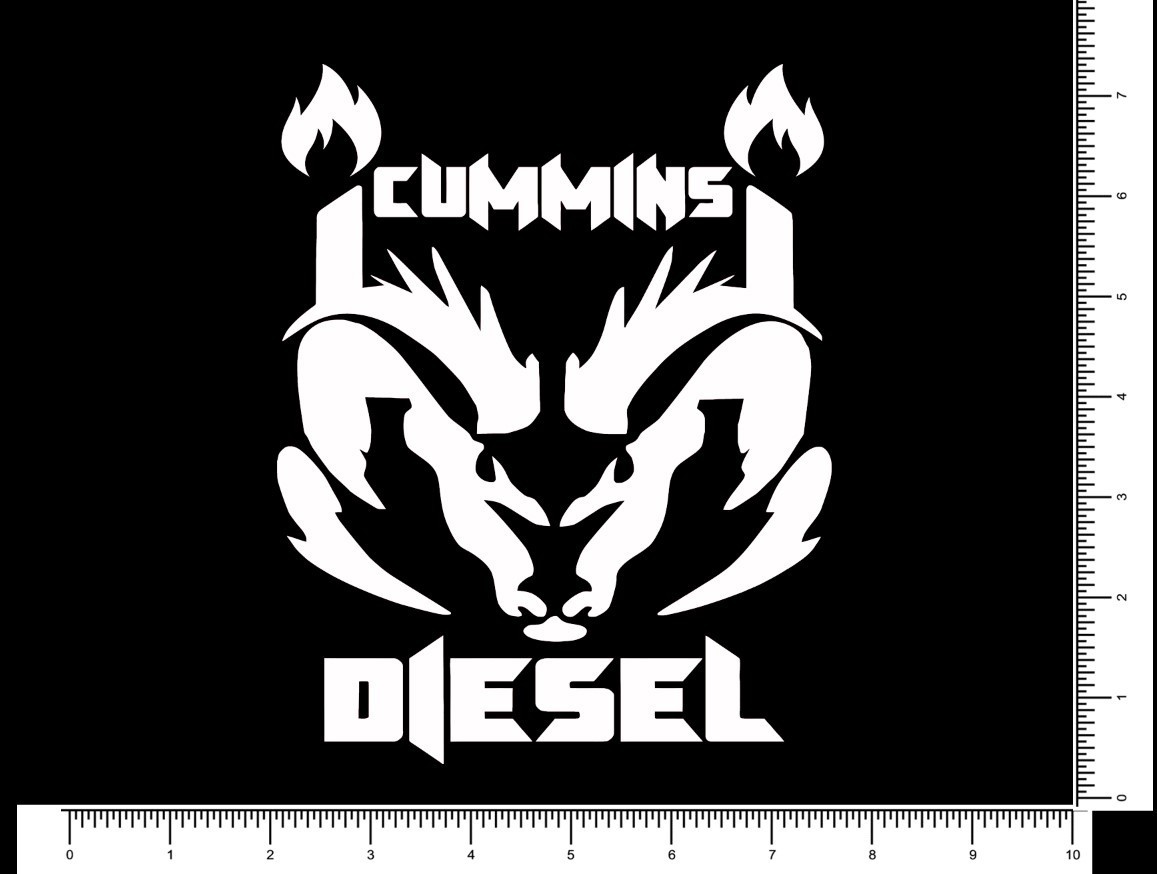 Dodge Ram Cummins Diesel Flames Turbo Die Cut Decal 7″ x 5.5″ XXL