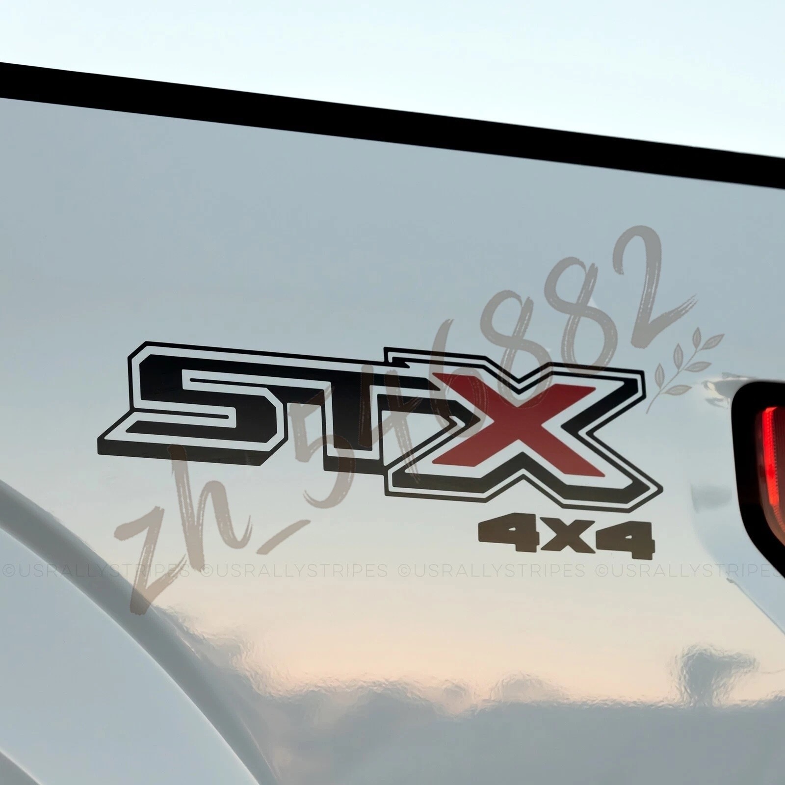 set of 2 STX 4×4 Decals Stickers Black Red Bed Side Graphics Fits F150 F250
