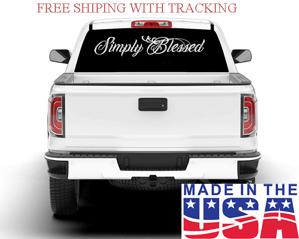 Simply Blessed Windshield Decal Sticker Christian Jesus Diesel Car Truck