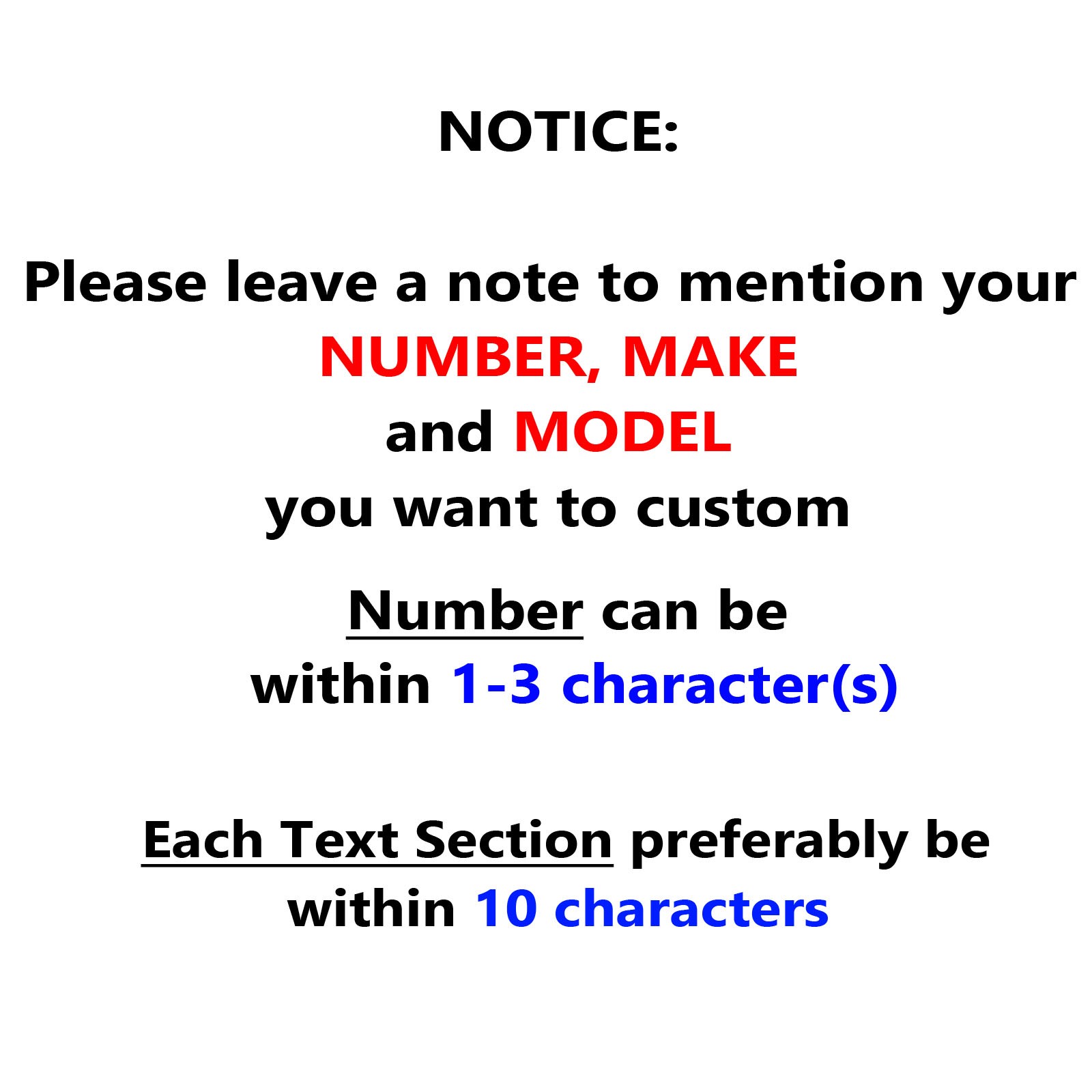 Custom Number Name Model Sticker Glossy Matte Magnet For Car Track Day WH x2