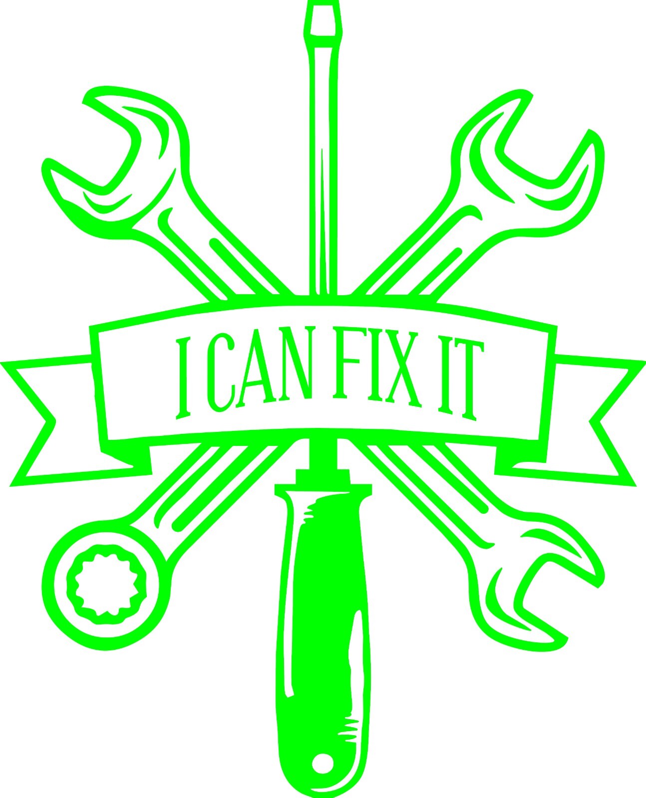 Motorcycle – Car I CAN FIX IT Tool Decal 7″h x 5.7″w In your choice of color