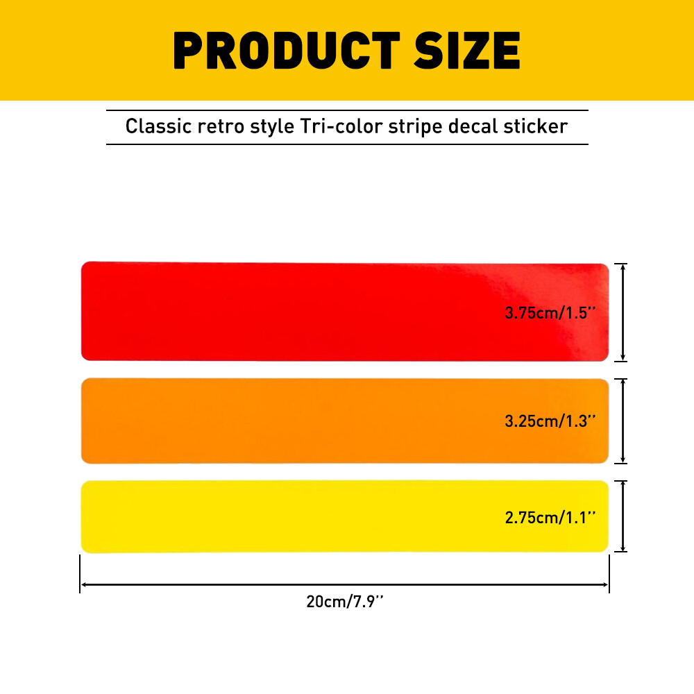Fit For Toyota Tundra 4Runner Tri-Color Stripe Decal StickerClassic Retro Style