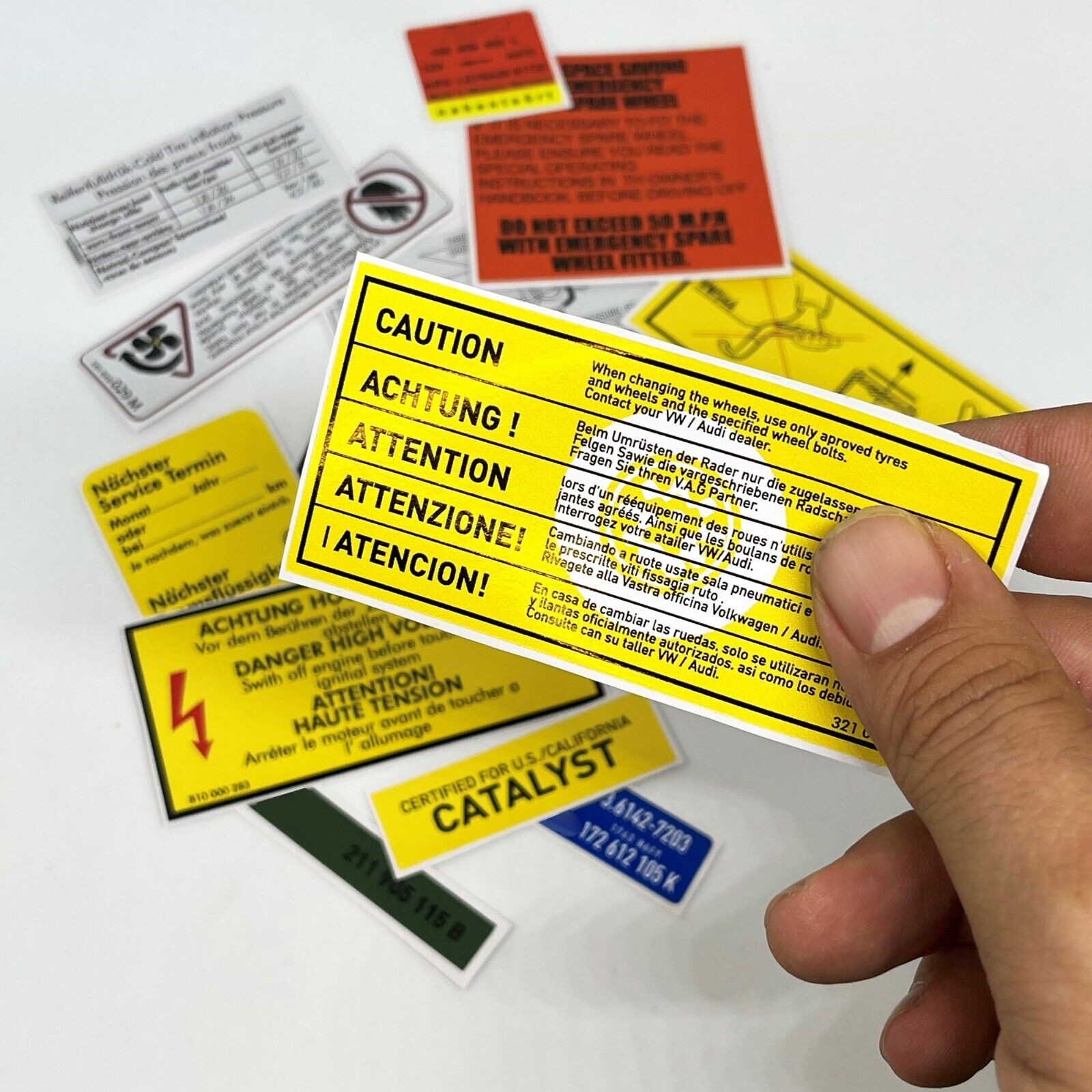 VW Golf MK1 GTI Rabbit Restoration Warning & Caution Engine Stickers – Labels