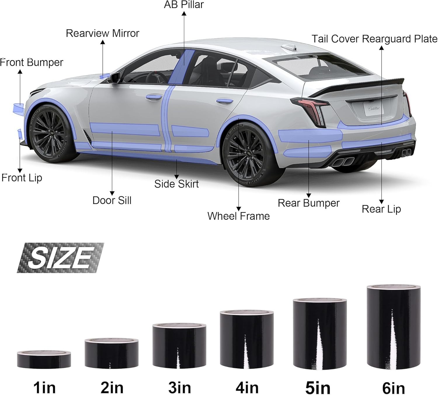 Gloss Black Vinyl Wrap for Chrome Delete 4in x 30′ Car Window Trim Blackout Tape