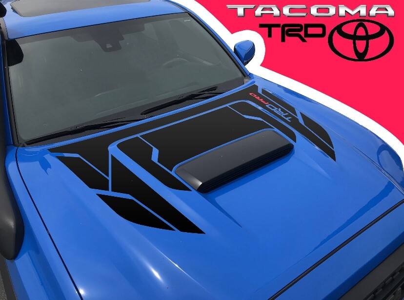 TRD Toyota Tacoma Pro Hood Decal, Matte black, TRD Pro, 4×4 Sport, High quality