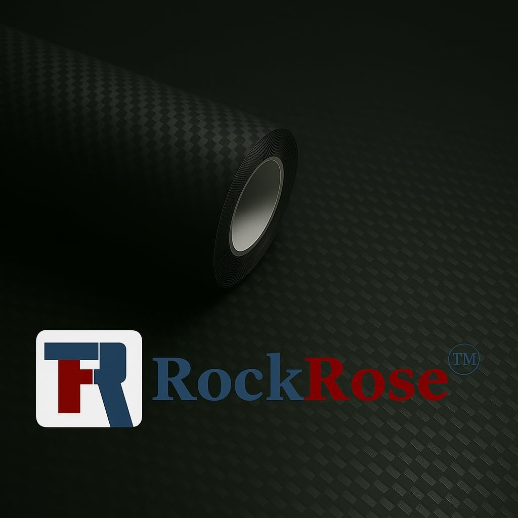 Black Carbon Fiber Vinyl Wrap Sticker Bubble Free Anti-Wrinkle, 1Ftx13Ft