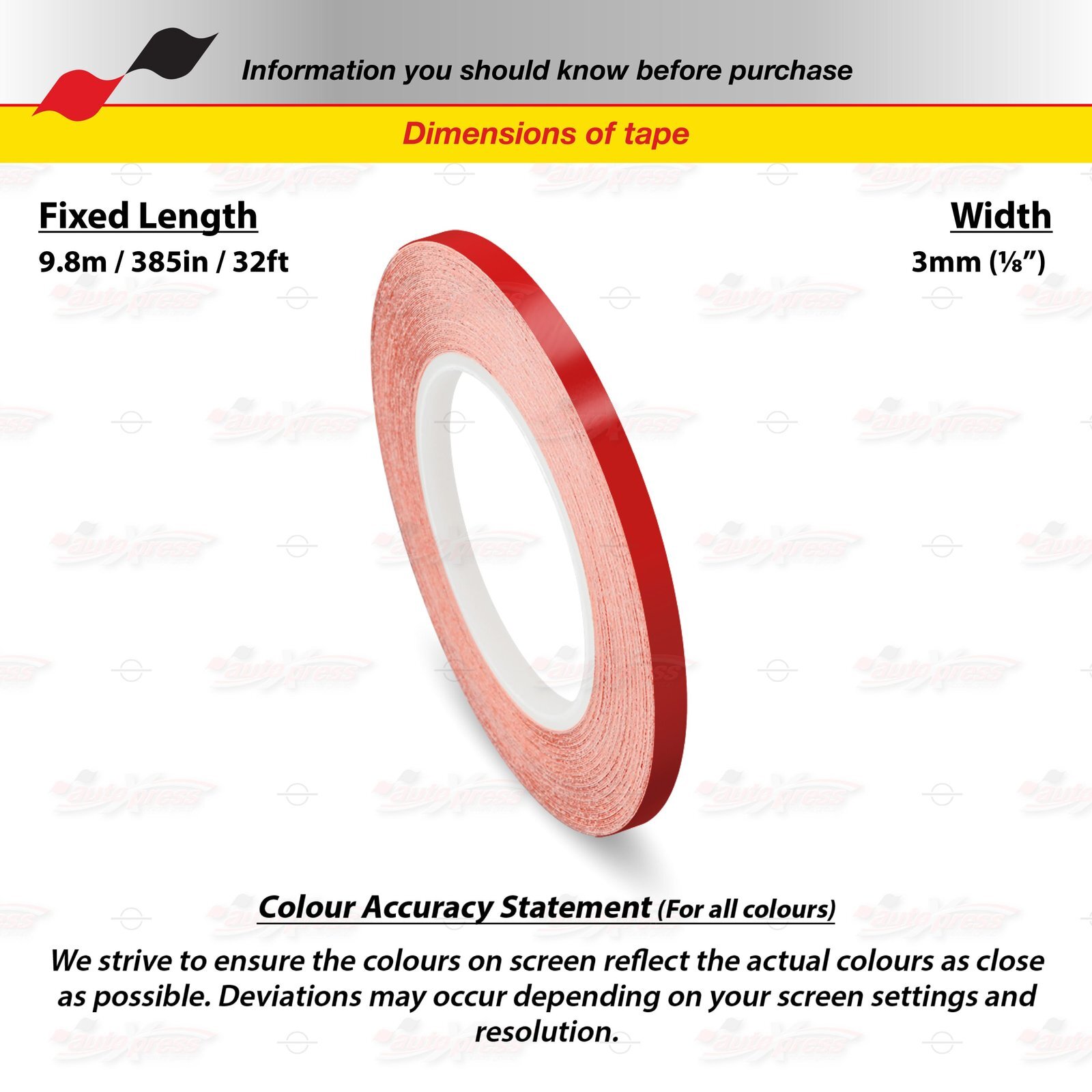 RED 3mm 1/8″ Roll PIN STRIPE PinStriping Trim Body Line TAPE Decal Vinyl Sticker