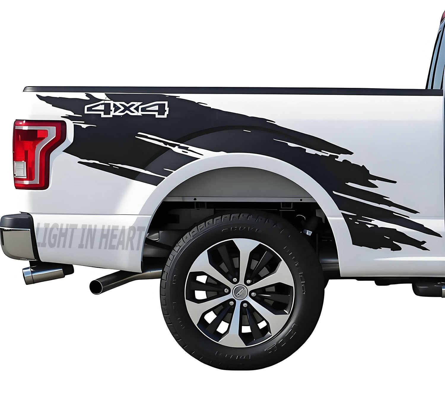 Fit For Ford Raptor SVT F-150 Distorted Stripe Sticker Pickup Trunk Side Decals