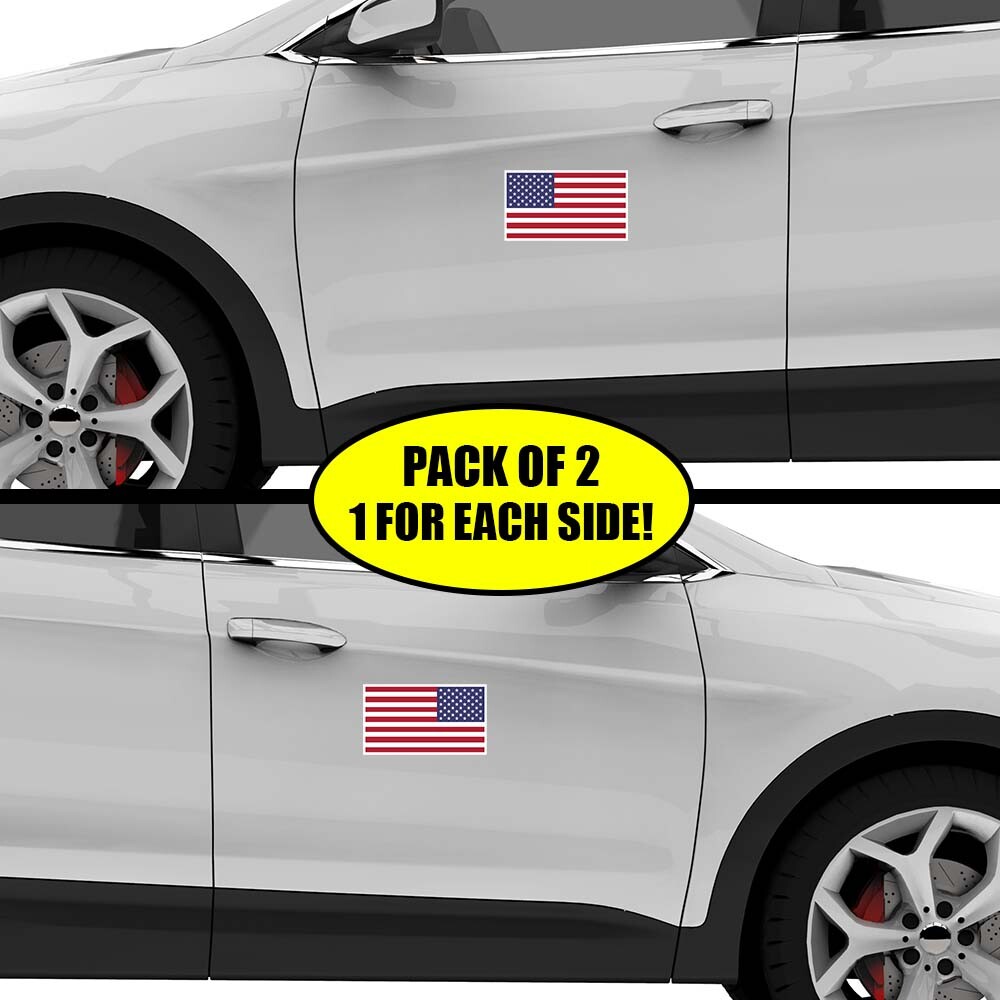 2 PACK -7″ x 4″ AMERICAN FLAG Sticker Decal Humor Funny USA VG0023
