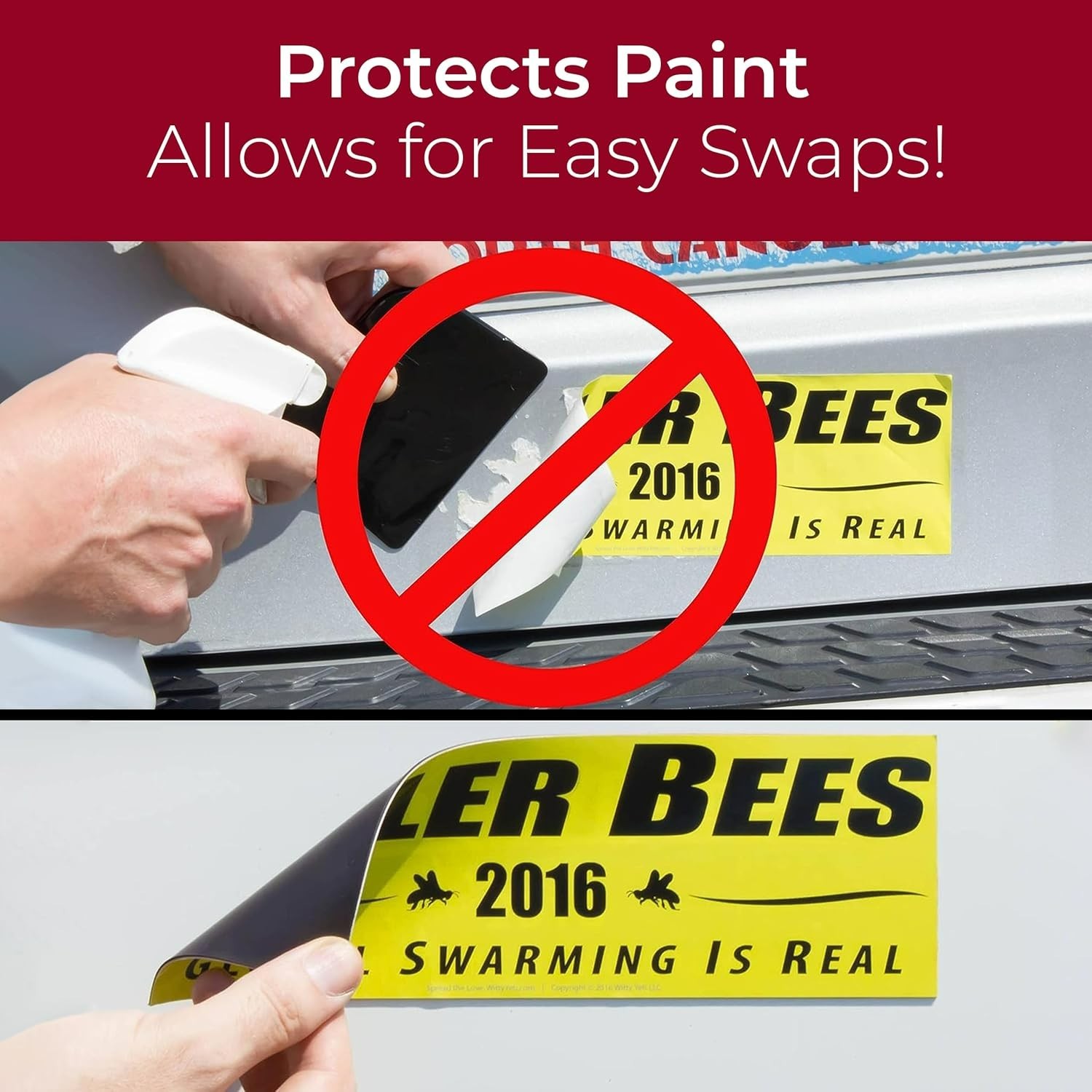 10-Pack Weatherproof Magnetic Strip for Bumper Stickers: Easy Adhesion & Removal
