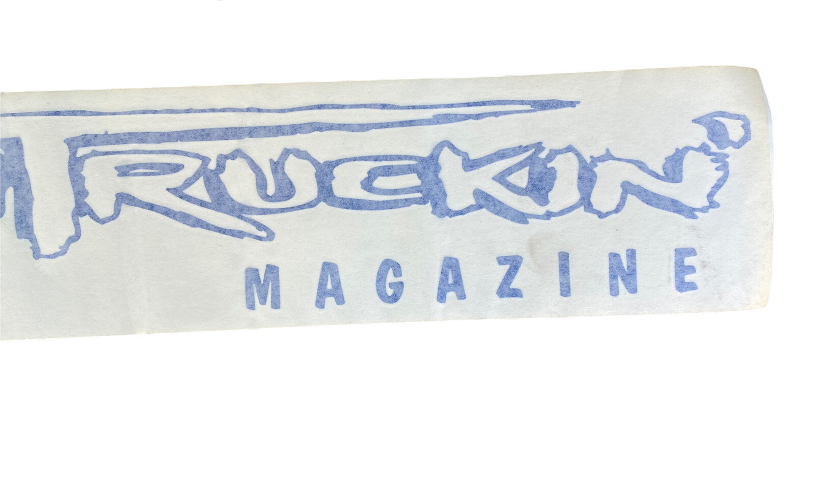 Vintage Mini Truckin Windshield Banner Vinyl Decal Sticker Dark Blue NOS