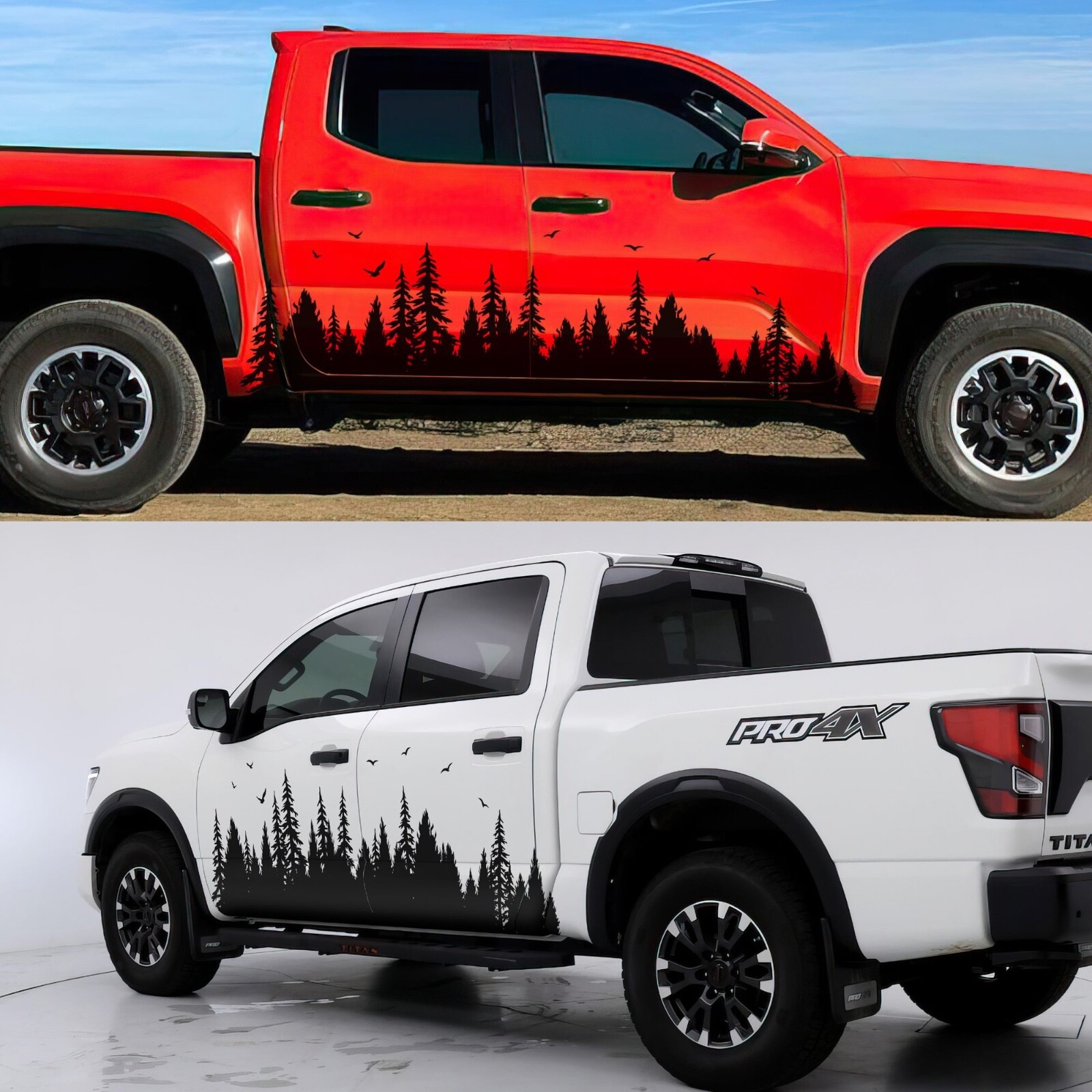 Overland Forest Woodland Off Road Truck Decal for 4Runner. Universal Fit.