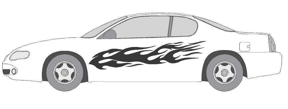 #A863 VINYL GRAPHIC SIDE DECAL AUTO SUV VEHICLE CROSS OVER FLAME TRUCK VAN CAR