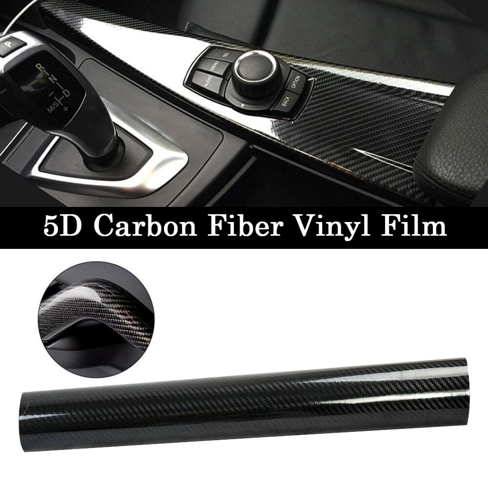 5D Waterproof Carbon Fiber Vinyl Car Wrap Sheet Roll Film Sticker Decal Paper US
